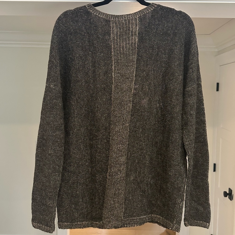 ANAGRAM Grey and Taupe Baby Alpaca Sweater - Size L. Super-cozy! - Picture 2 of 12